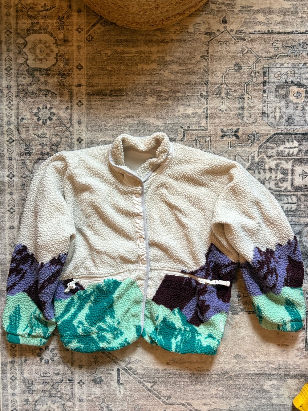 FREE PEOPLE MOVEMENT hit the slopes printed Rocky Ridge Jacket size L mountains - Picture 15 of 15